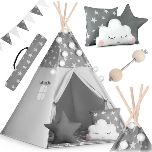 Kinder tipi zelt mit girlande - kinder-tipi-zelt,
