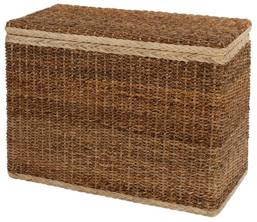 Rattan wäschesortierer mit 3 - ,