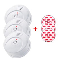Jeising 3er Rauchmelder + Klebepad Set /GS 506 G / 10 Jahre Batterie