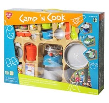Playgo Kinder Camping Spielküche mit Lebensmittel Gasbrenner uvm 5320