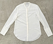 Bluse 100 seide weiß s - seide,