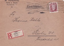 R-Brief Dt.Reich , 1929 , Halle - Berlin   --   hinten netter Aufkleber