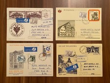 POLEN 4 Postkarten gelaufen