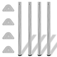 Tischbeine Chrom Eisen 870 mm