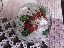 LED Glaskugel Craquele "Weihnachtsstern" Frühling ca. 12,5 cm Leuchtkugel