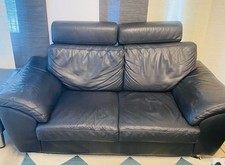 Hochwertiges schwarzes Echtleder-Sofa-Set – 3+2+1 Sitzer |230cm | 160cm | 60cm |