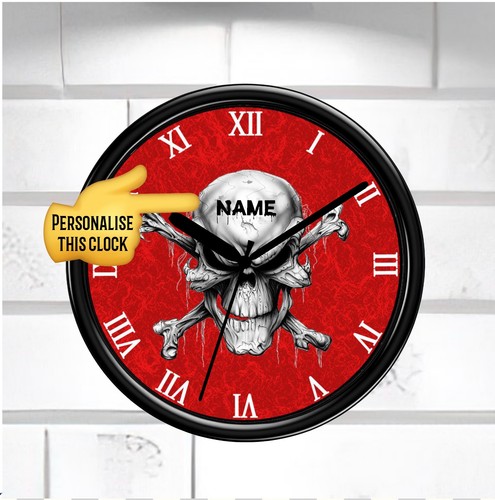 Totenkopf wanduhr - totenkopf,