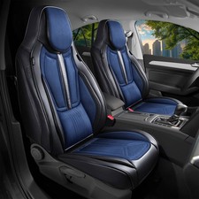 Smart Fortwo Forfour 453 Bj ab 2014 kompatible Schonbezüge in Schwarz / Blau DS5