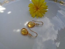 Citrin Ohrringe 14K Gold Filled Gold Ohrringe Citrin Tropfen