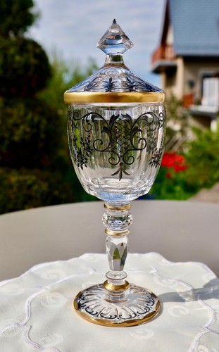 Glas deckel pokal jugendstil - pokal,,