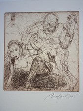 Alfred Hrdlicka / Vom Teufel besessen II / Radierung / Erotika / signiert