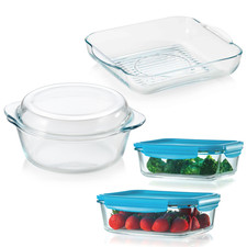 TUPPERWARE Premia Glass Auflaufformen Vorratsbehälter Hitzefest 300°C