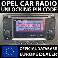 OPEL RADIO UNLOCK PIN CODE