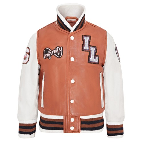 Kinder brown letterman - brown,