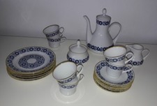 21-teil. Kaffee-Service * Weimarer Porzellan Echt Kobaltblau DDR * Neu unbenutzt
