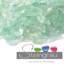 Glassplitt Türkis Hell 10kg (10-40mm) Glaskies Zierkies Dekosplitt Gartendeko
