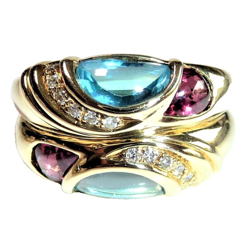 Ring 585 gold ct topase - ring,