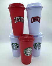 Starbucks Campus Collection UNLV Las Vegas 5 Reusable Cold Cups 16 oz with Lids