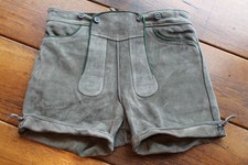 Solide schöne nicht getragene kurze vintage Knöpflatz RindLederhose in [ H 52 ]