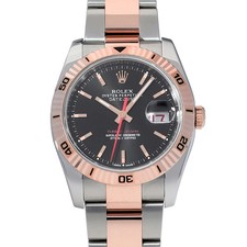 ROLEX Datejust Turn-O-Graph 116261 schwarze gebrauchte Herrenuhr #11174