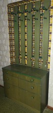 Garderobe Retro Vintage 70er grün 2-teilig