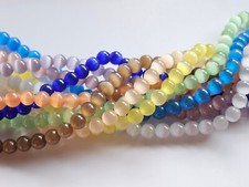 Katzenaugen Glas Perlen Kette