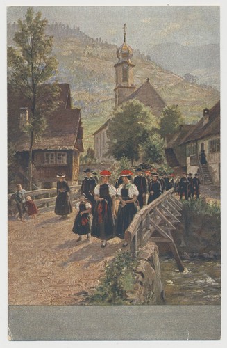 Kirchgang gutach - ak, (y498)
