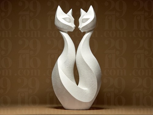 Abstrakte katzen skulptur - abstrakte,