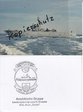 L 765  Landungsboot SCHLEI, Bundesmarine, Foto mit Schiffstempel 3.Division