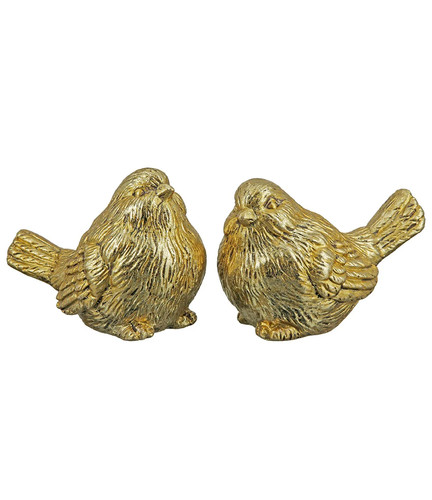 Figur vogel gold - vogel, keramik