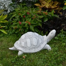 Schildkröte Steinfigur H.20 cm 23 x 42 cm Grau 14 kg Weißbeton frostsicher