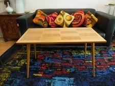 Eleganter Couchtisch Clubtisch 50er 60er Jahre Holz mit Intarsien Vintage