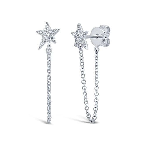 14k weißgold diamant stern - 14k,
