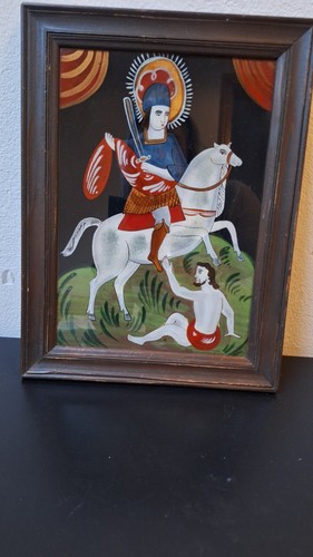 Hinterglasbild heiligenbild - hinterglasbild, st