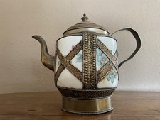 ALTE KANNE KÄNNCHEN MIT METALL VERZIERUNG 