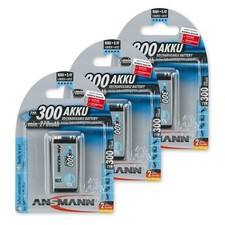 ANSMANN 3-Pack 9V 300 mAh Low