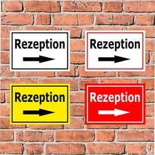 Schild - Rezeption + Pfeil