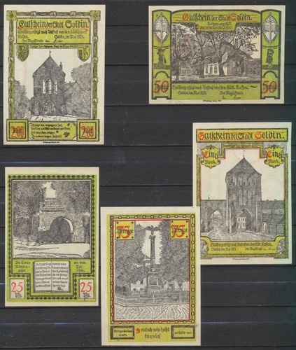 Soldin stadt 5x notgeld - -,