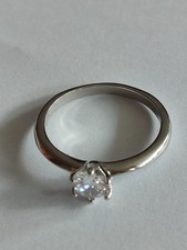  Ring Verlobungsring Weißgold 18K Gold Plattiert Bergkristall Size 11  20,6 mm