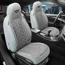 2x Leder Sitzbezüge passend für Chevrolet Kalos (Grau) | Vorne | Pilot APOL508