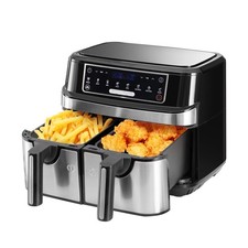 9L Heißluftfritteuse Airfryer 2 kammern XXL 2*4,5L Schubladen Touchscreen B-Ware