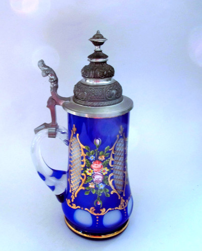 Sammler krug mit zinndeckel - zinndeckel,