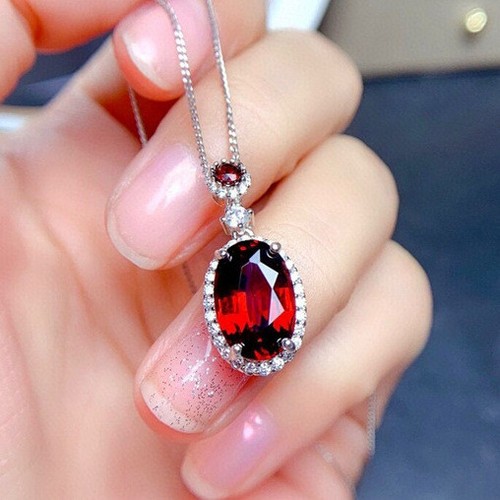 0ct granat anhänger - 4.0ct, 925