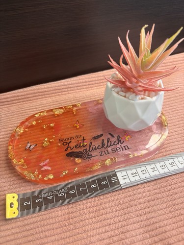 Dekotablett oval mit spruch - dekotablett,