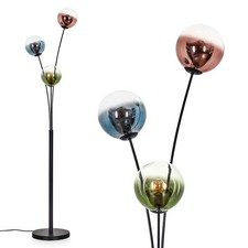 HOFSTEIN Fossobiubo Stehlampe aus Metall/Glas in Schwarz/Blau/Grün/Kupfer/Klar