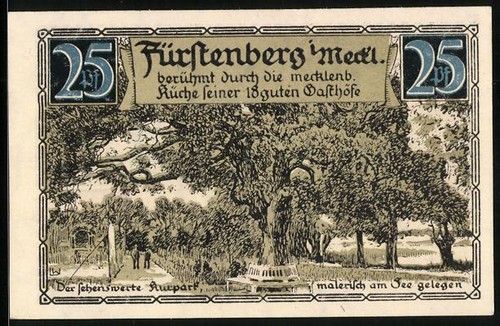 Notgeld fürstenberg 1921 25 - 1921,,