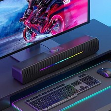 PC Lautsprecher Stereo Soundbar USB RGB Subwoofer Musikbox Soundbox für Computer