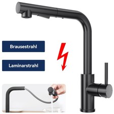 Niederdruck Küchenarmatur ausziehbar mit 2 Strahlarten Einhebelmischer Edelstahl