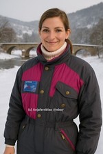 Skianzug Glanznylon Oldschool 46 shiny nylon Anba Schneeanzug Skioverall teilbar