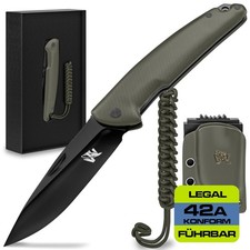 Gebraucht: Wolfgangs NIGRUM Zweihandmesser Klappmesser D2-Stahl Kydex Holster